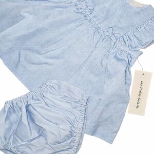 Charming Blue Striped Baby Girl Set